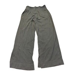 Pact Charcoal Gray 100% Organic Cotton Wide Leg Lounge Pants Small Slit casual